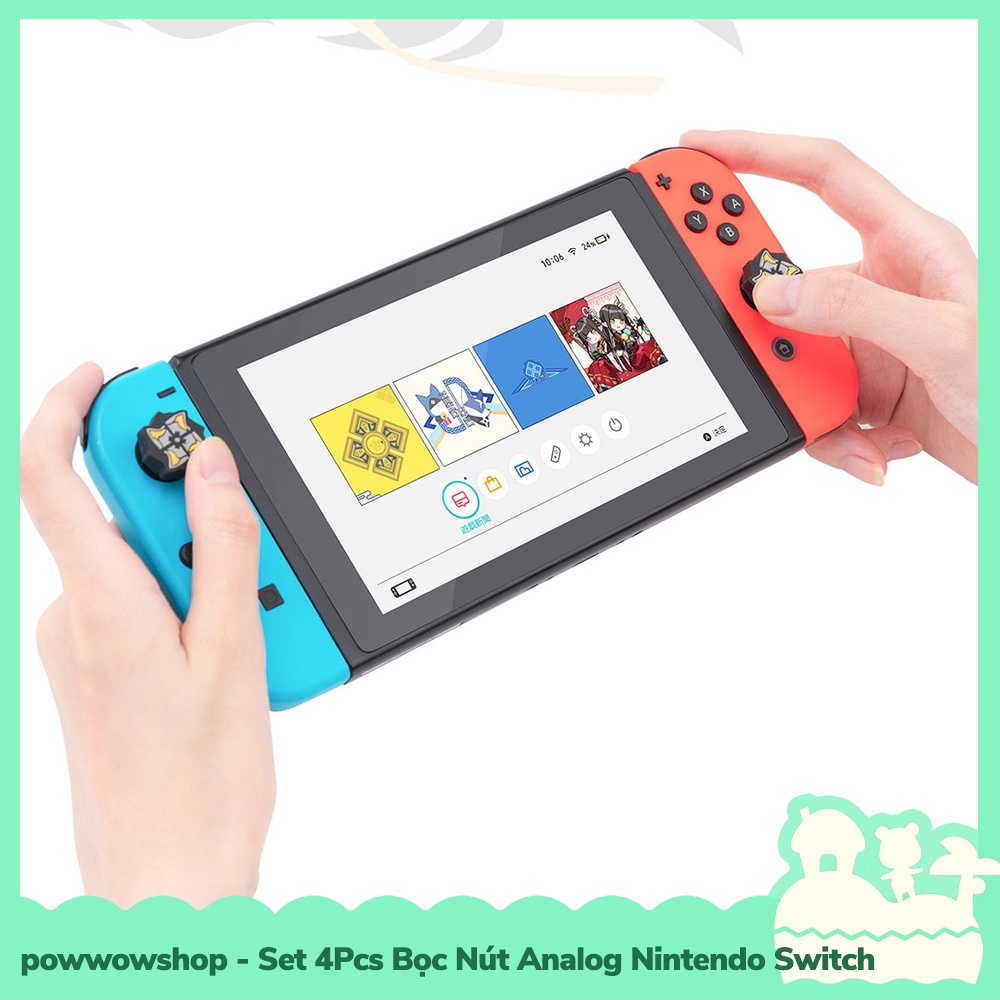 [Sẵn VN - Hỏa Tốc] Set 4Pcs Bọc Nút Shuriken Analog Joycon Cho Máy Game Cầm Tay Nintendo Switch / Lite Monster Hunter