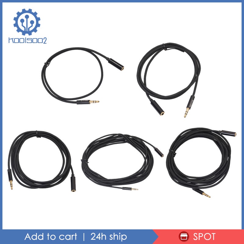 Dây Cáp Nối Dài Tai Nghe 3.5mm Male Sang Female Aux Màu Đen 0.5M Koolsoo2