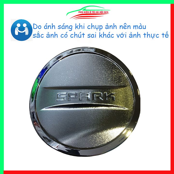 Ốp nắp xăng Spark 2012-2020 mạ crom bảo vệ chống trầy trang trí ô tô
