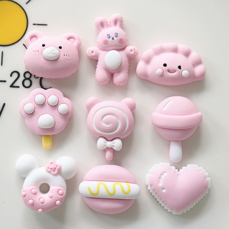 Charm slime/ Dụng Cụ Charm Trang Trí Hình ảnh Sinh động Màu Hồng Pastel