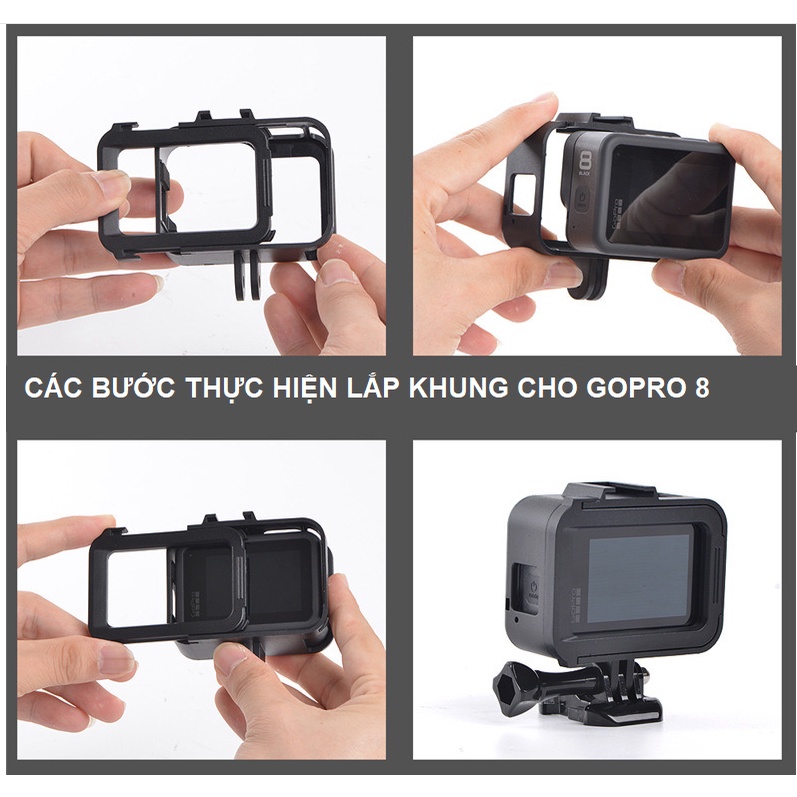 Khung bảo vệ Gopro Hero 8 bằng nhựa dùng bảo vệ thân máy khỏi va đập
