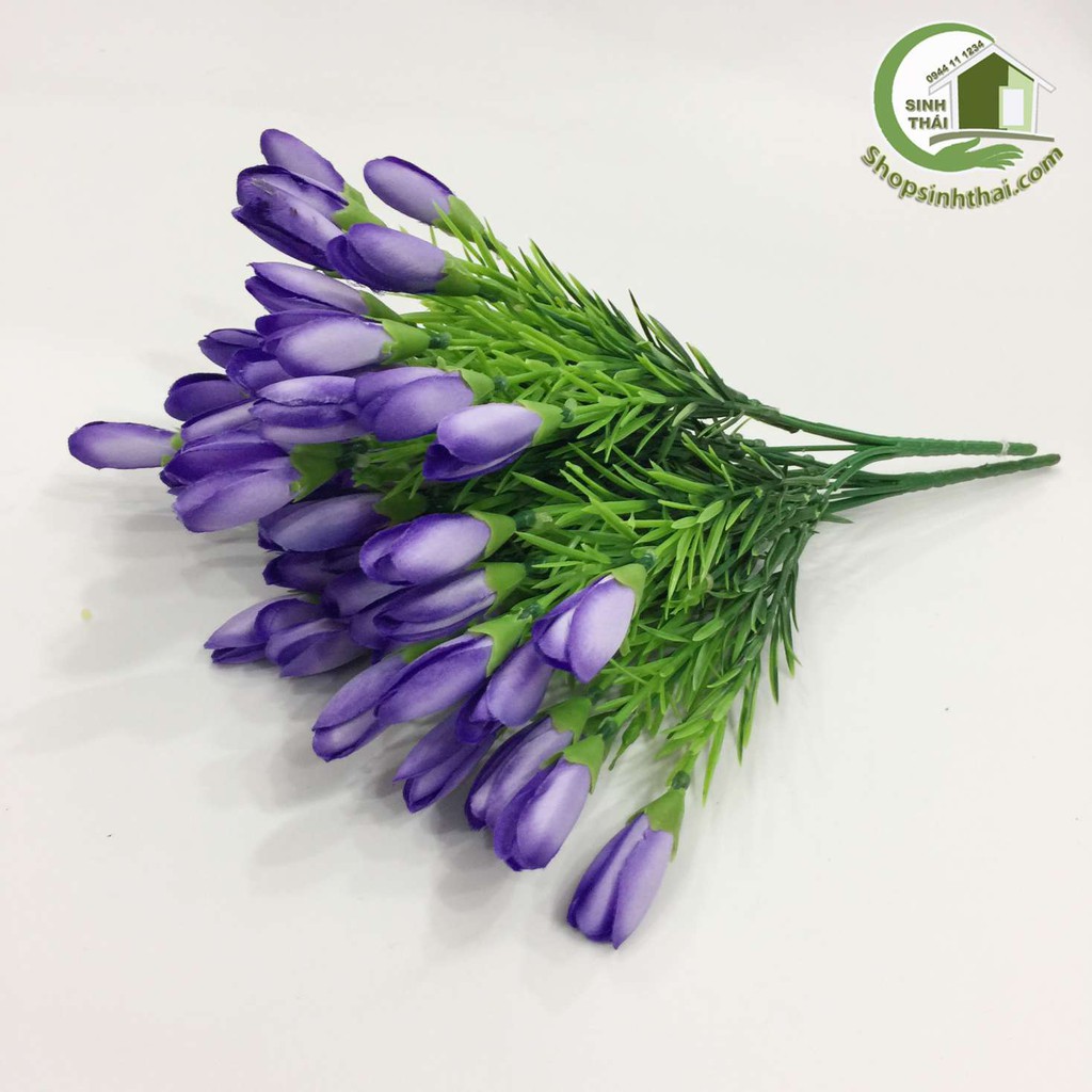 Bụi hoa tulip nhí màu tím - hoa giả cao cấp