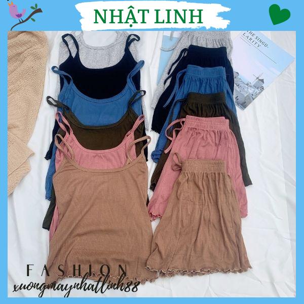 Đồ bộ nữ mặc nhà NHẬT LINH áo 2 dây chất thun tăm kèm quần mềm mát thoải mái dễ chịu - B625