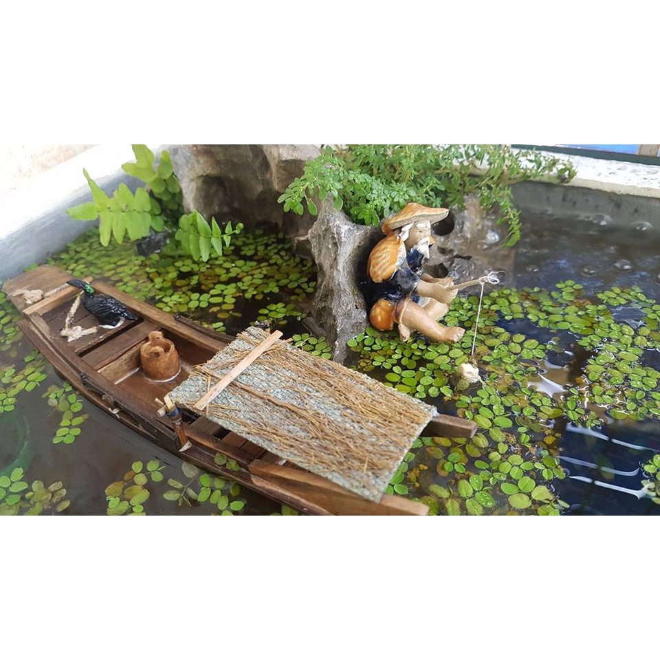 TIỂU CẢNH CỤ GIÀ CÂU CÁ - TIỂU CẢNH TRANG TRÍ - TRANG TRÍ - TƯỢNG TRANG TRÍ