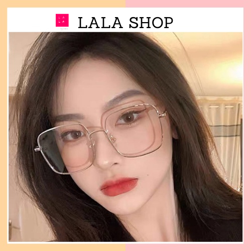 Kính nữ kính trơn chống bức xạ ánh sáng xanh gương phẳng khung kim loại lưới mặt lớn