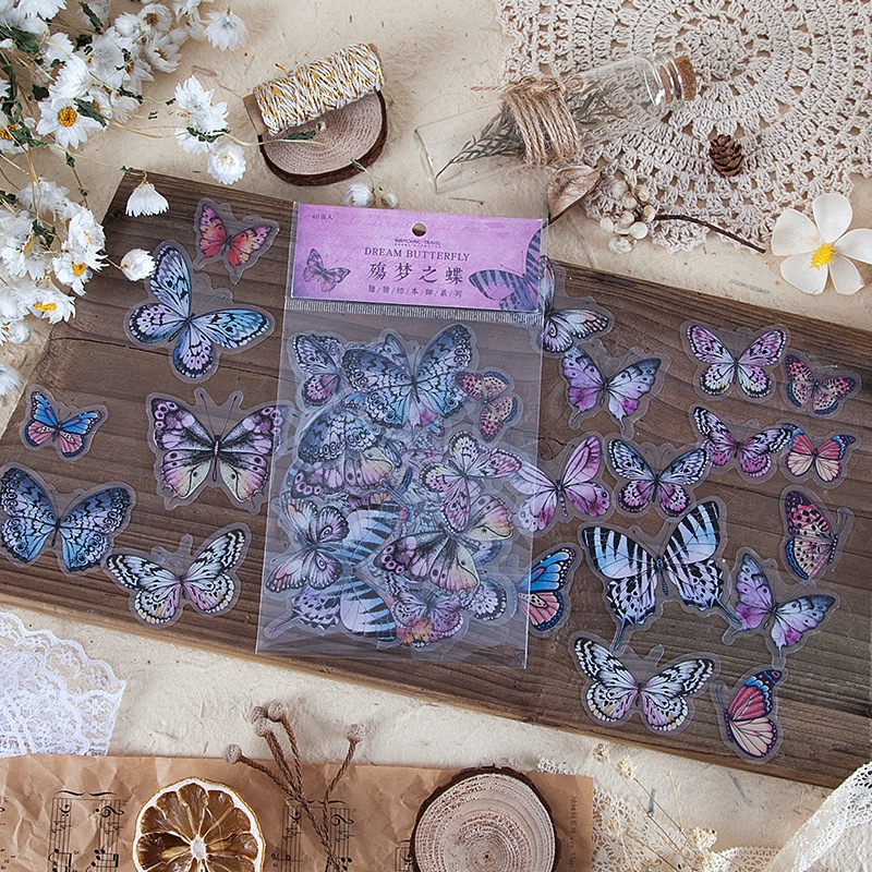 Set 40 hình dán trang trí hình con vật xinh xắn dễ thương