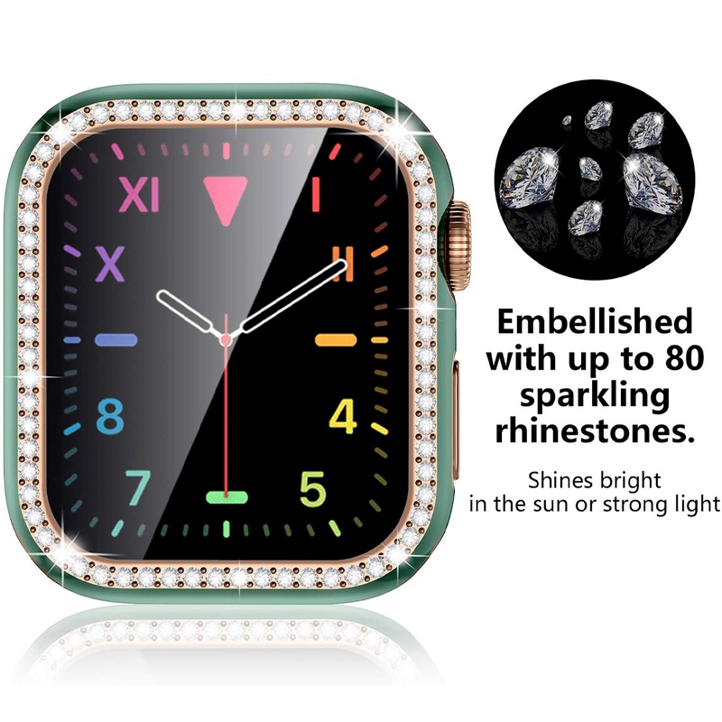 Bộ Ốp Bảo Vệ Mặt Đồng Hồ + Kính Cường Lực 45mm 41mm 40mm 44mm 42mm 38mm Cho iwatch series 7 3 4 5 6 SE