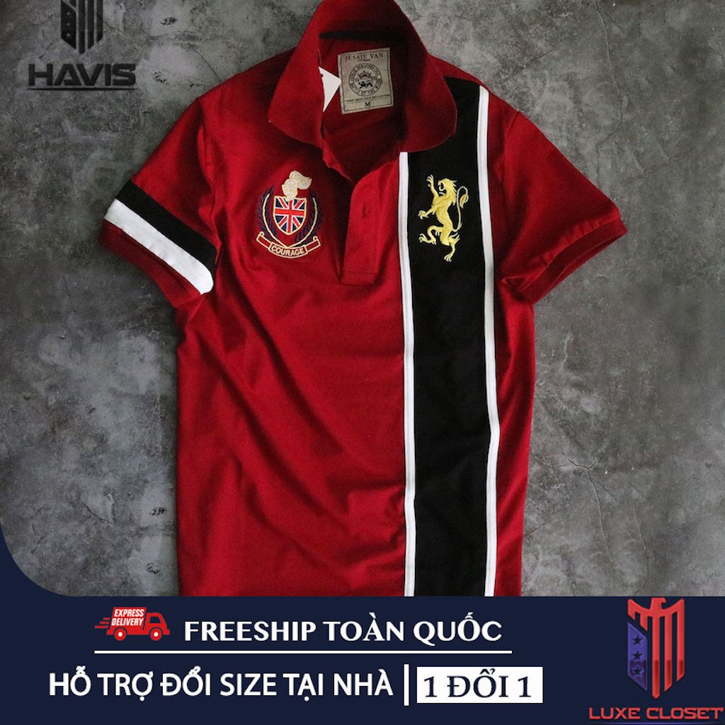 Áo thun nam có cổ phối logo con sư tử cực đẹp AXK053 | BigBuy360 - bigbuy360.vn