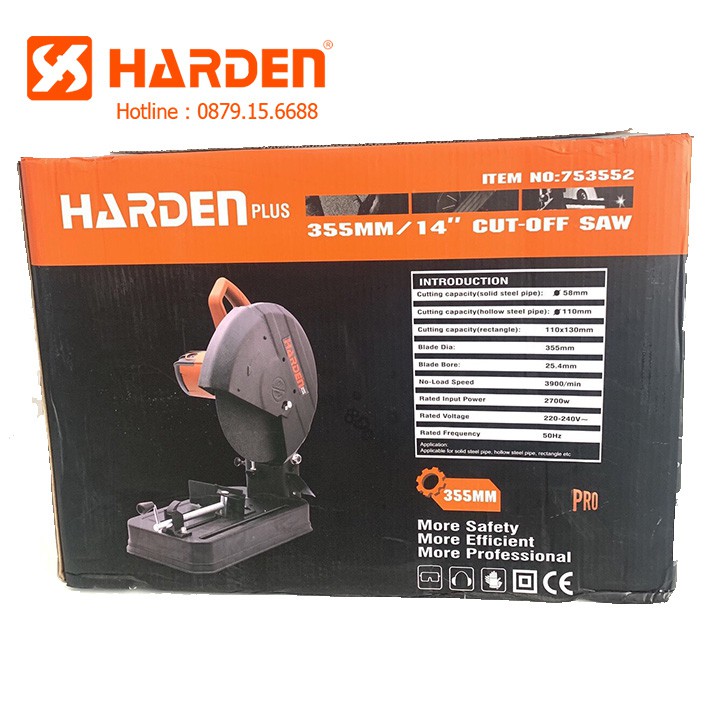 Máy cắt sắt bàn chính hãng HARDEN - Máy cắt sắt 355mm chuyên xưởng