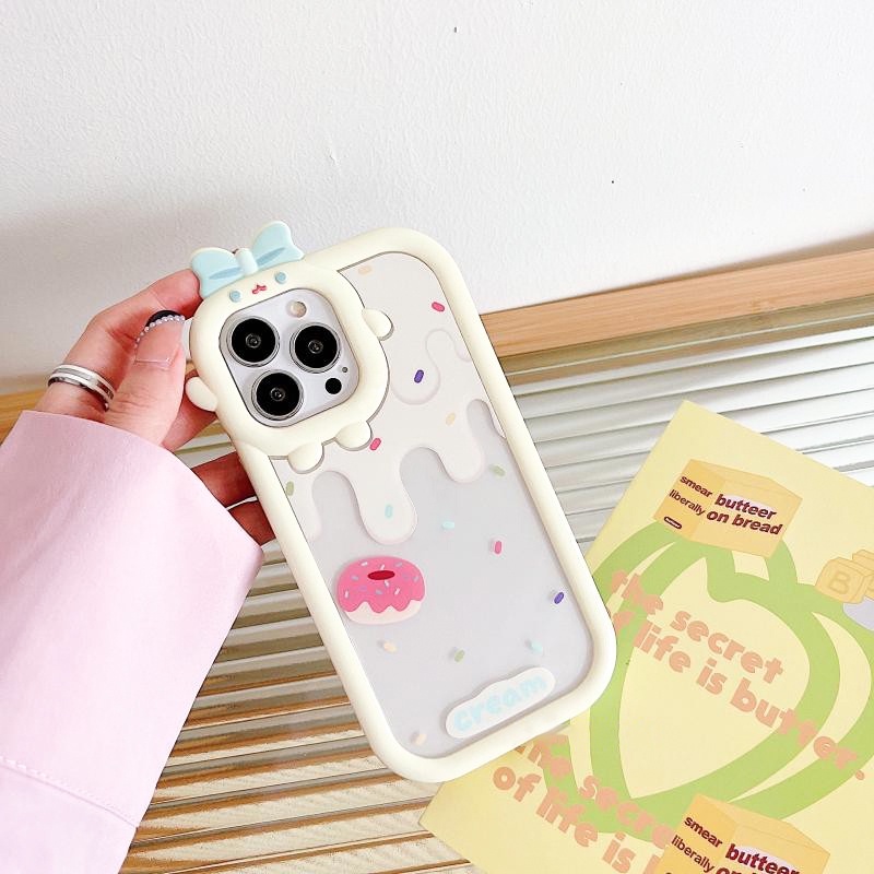 Ốp lưng iphone nơ camera hình vuông cream cake 6/6splus/7/7plus/8/8plus/x/xs/11/12/13/pro/max/plus/promax-Awifi B5-18