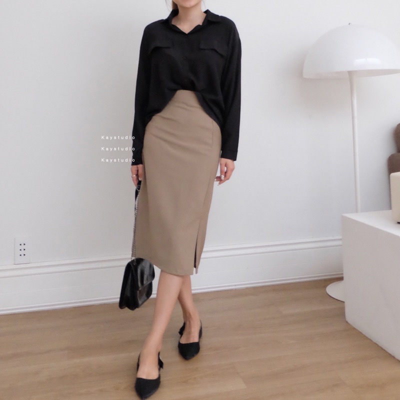 CHÂN VÁY NÂU XẺ TÀ