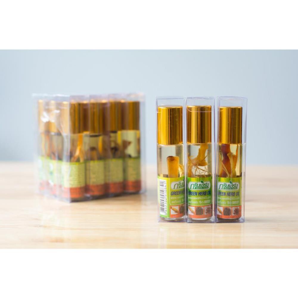 12 chai Dầu gió thảo dược nhân sâm Green Herb oil Thailand 8ml