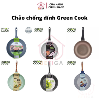 Chảo chống dính đáy từ vân đá Green cook, chảo chống dính bếp từ Green Cook