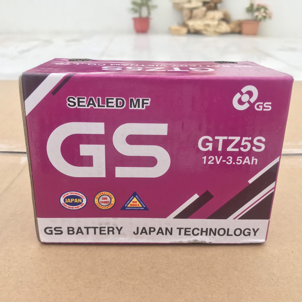 Bình Ắc Quy Khô GS GTZ5S ( 12V-3.5Ah ) cho xe Honda, Yamaha, Suzuki, SYM, airblade 110 wave 100 wave 110 (ắc quy xe máy)