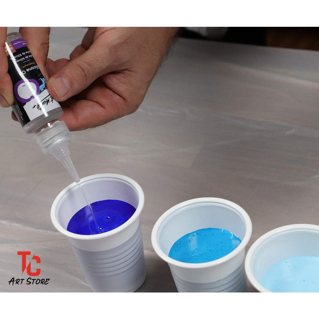 Bộ màu đổ MONT MARTE Premium Pouring Acrylic Paint set 4 chai 60ml - TC ART