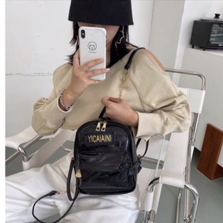 balo mini da vân rắn phối xích