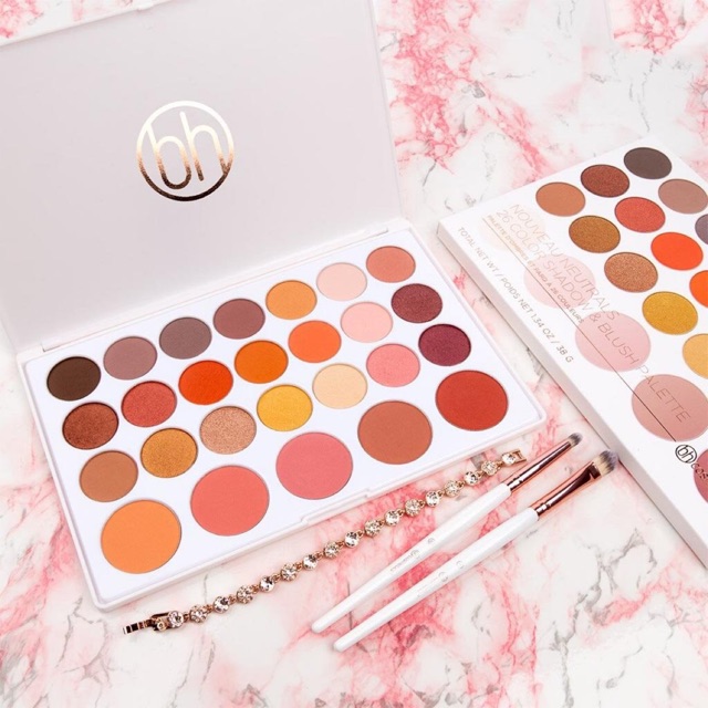 (Có bill od Us ) Bảng BH Cosmetics Blushed Neutrals 26 Color Eye-Shadow & Blush Palette