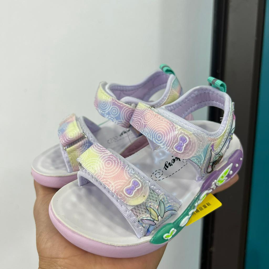 Dép quai hậu đế eva siêu nhẹ cho be gái in hoạt hình tiểu thư QCCC - Sandal cho bé khâu đế chống trượt fullbox 8807