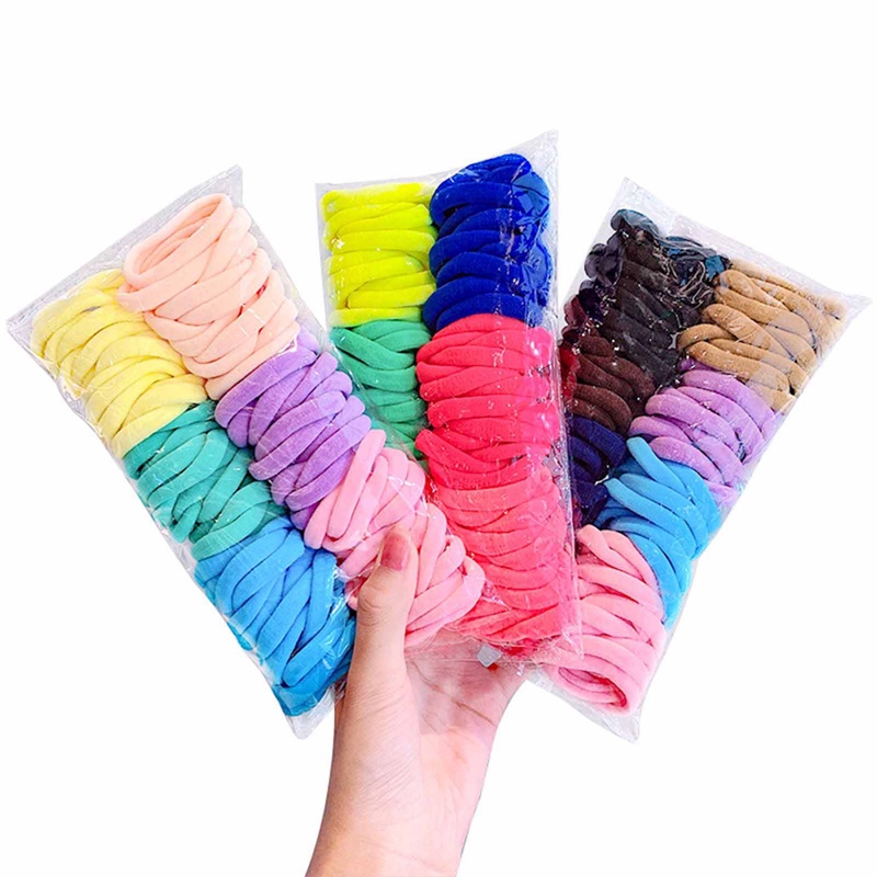 Set 100 Dây Buộc Tóc Màu Sắc Kẹo Ngọt Phong Cách Hàn Quốc Cho Nữ