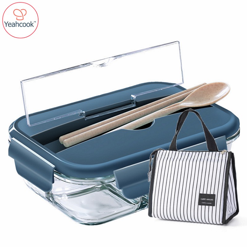 Set hộp cơm thủy tinh chia ngăn cao cấp Yeahcook