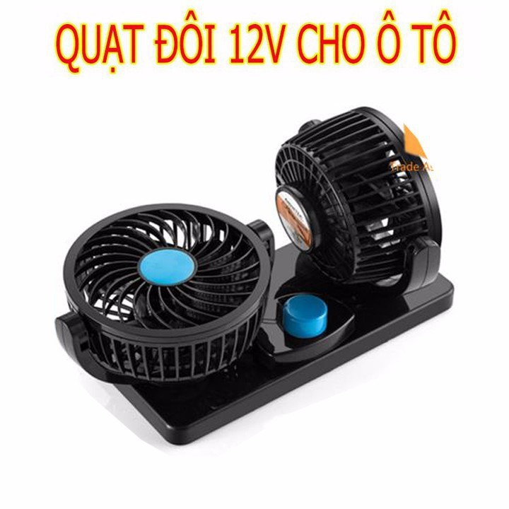 Quạt Máy Đôi Mini 12v Điều Chỉnh 360 Độ