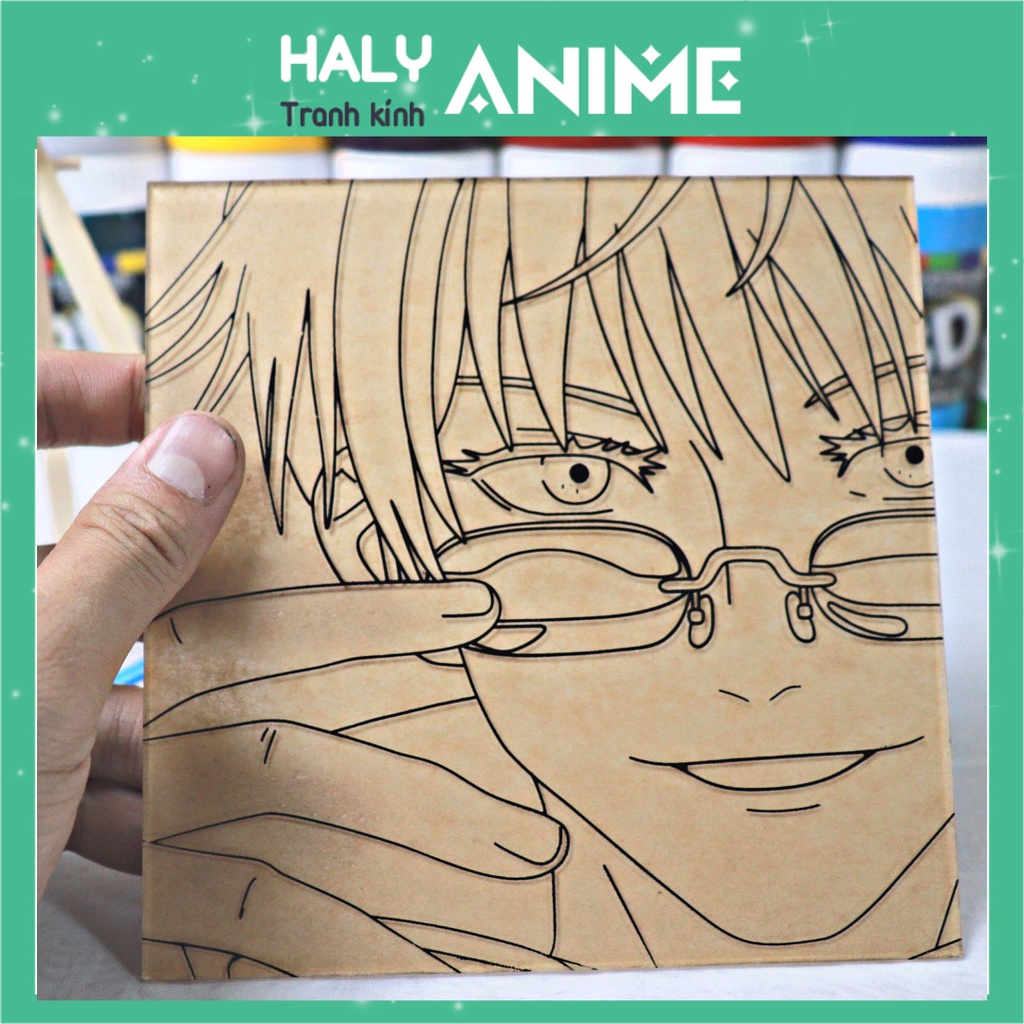 TRANH KÍNH ANIME GOJO SATORU GLASSPAINTING KIT-MÀU ACRYLIC 3D