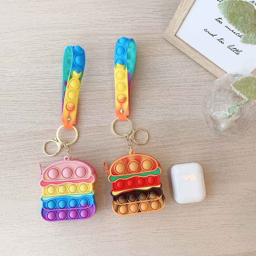 Túi đựng tiền xu mini bằng silicon có móc khóa hình phi hành gia xương rồng dễ thương