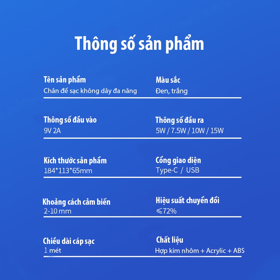 Đế sạc nhanh không dây từ tính 15w cho điện thoại, đồng hồ thông mình - sạc không dây đa năng 4 trong 1