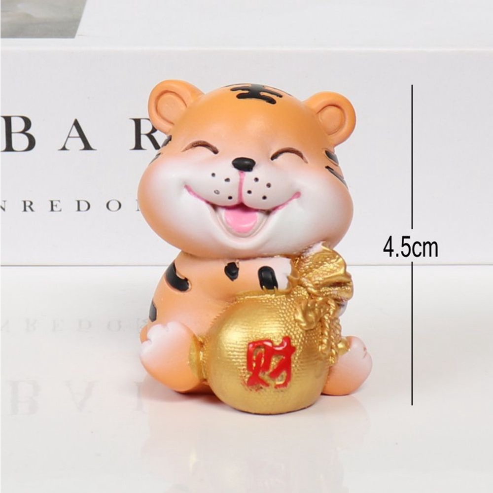 Tượng Trang Trí Bánh Kem Hình Con Hổ Mang Lại May Mắn Mini Để Bàn Trang Trí Năm Mới