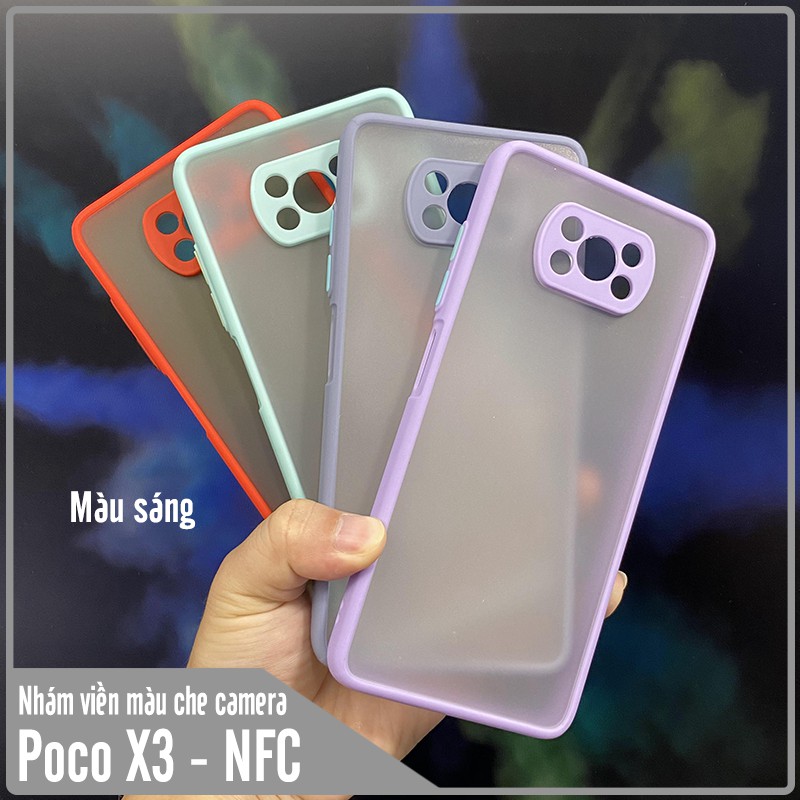 Ốp lưng cho Xiaomi Poco X3 NFC trong nhám viền màu che camera