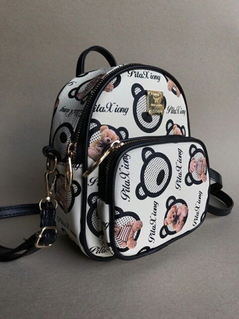 Ba lô kiêm túi chéo mini nữ đi chơi, đi học hình gấu trắng thời trang nữ hot mùa hè 2020