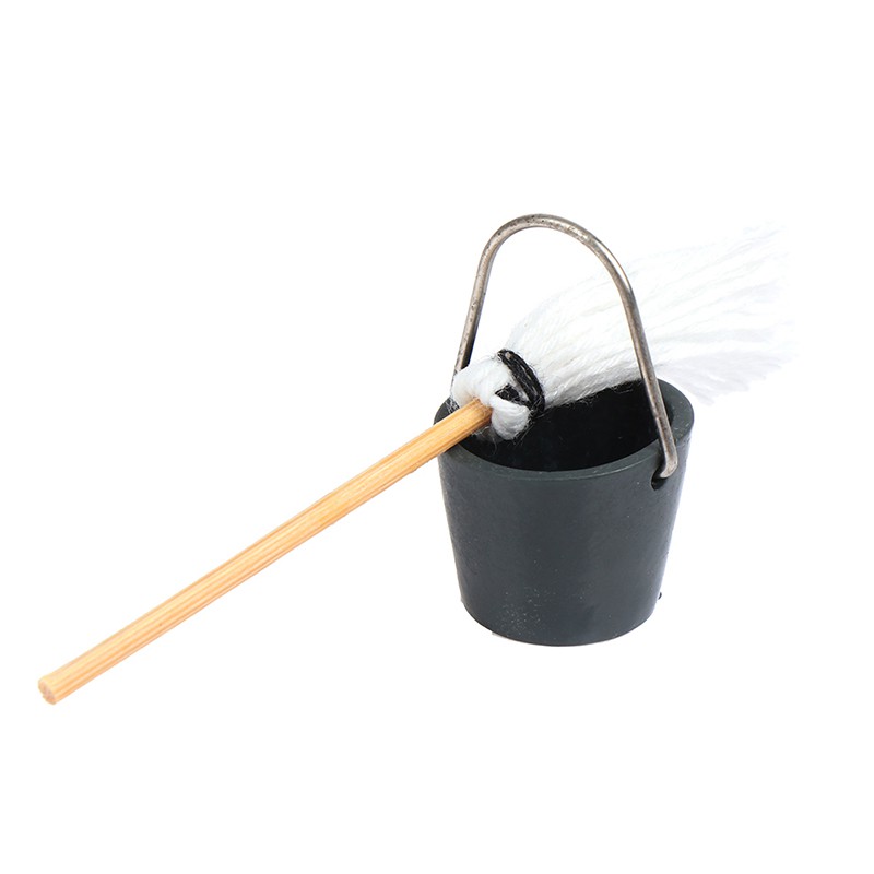Set xô và cây lau nhà đồ chơi trang trí nhà búp bê tỷ lệ 1:12