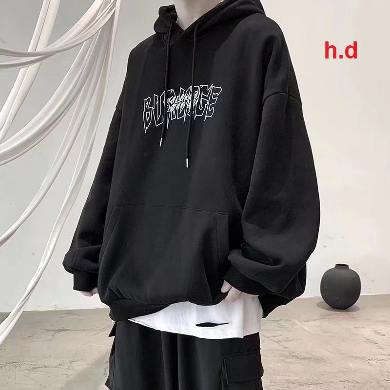 Áo hoodie dáng rộng dài tay lọ hoa Chất nỉ ngoại phong cách Hàn Quốc mùa thu đông cho nam