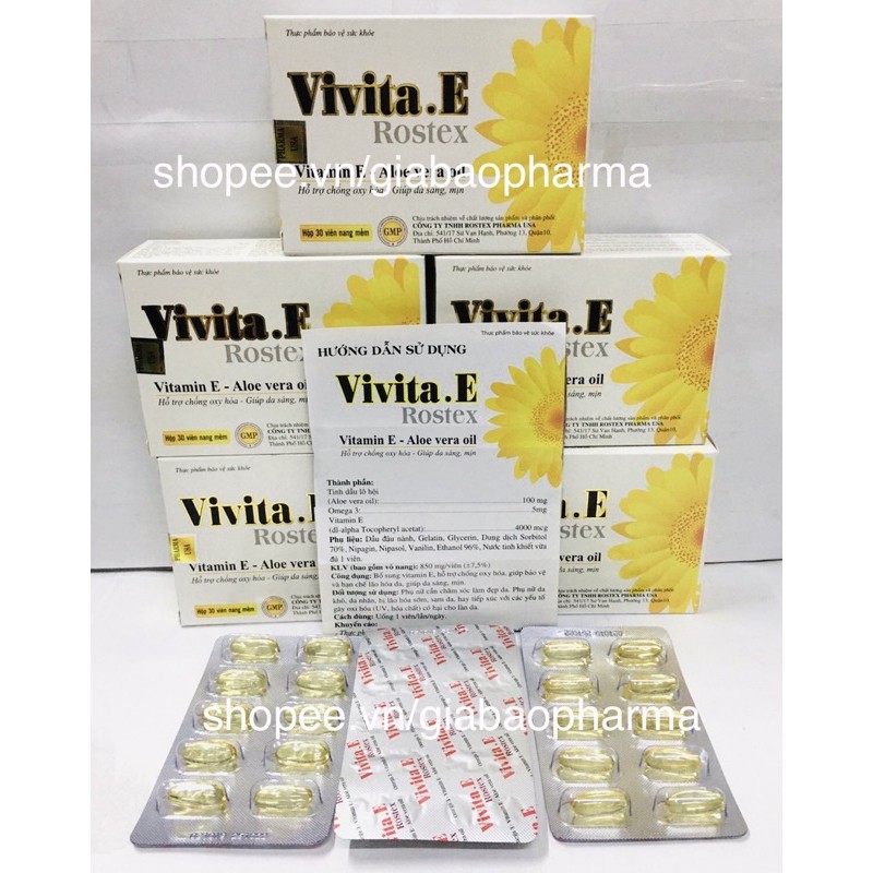 Viên uống bổ sung Vitamin E 400 IU làm đẹp da Vivita.E Rostex | BigBuy360 - bigbuy360.vn