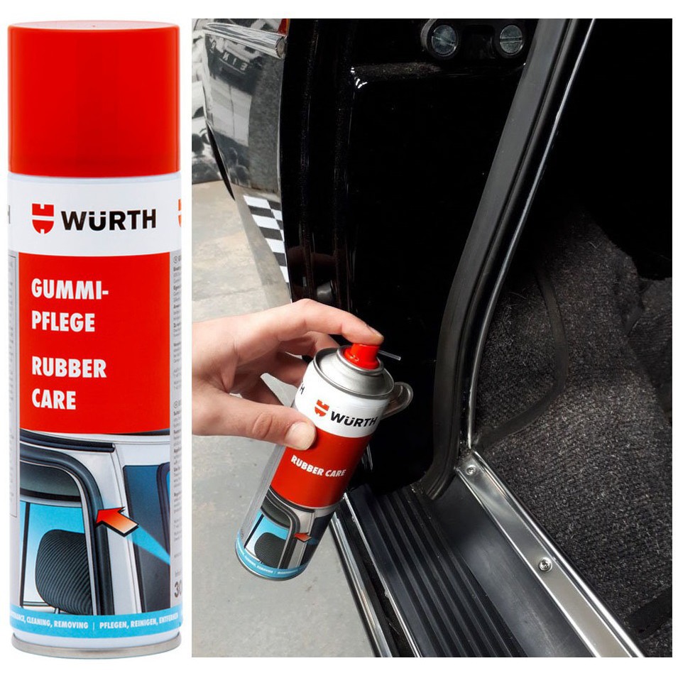 Chai xịt bảo dưỡng ron cao su Wurth Rubber Care 300ml chamsocxestore