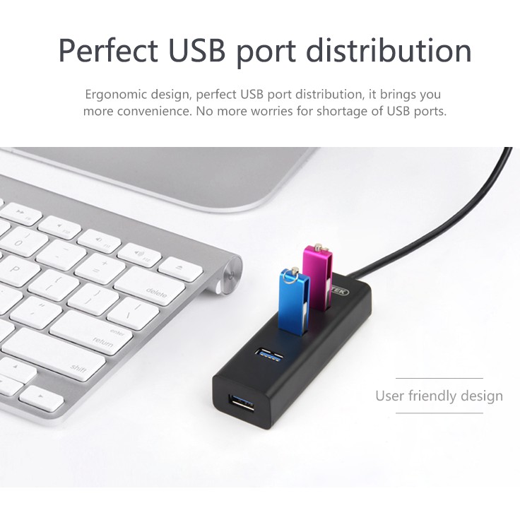 Bộ chia 4 cổng USB 3.0 Tốc độ cao Chính Hãng Unitek Y-3089