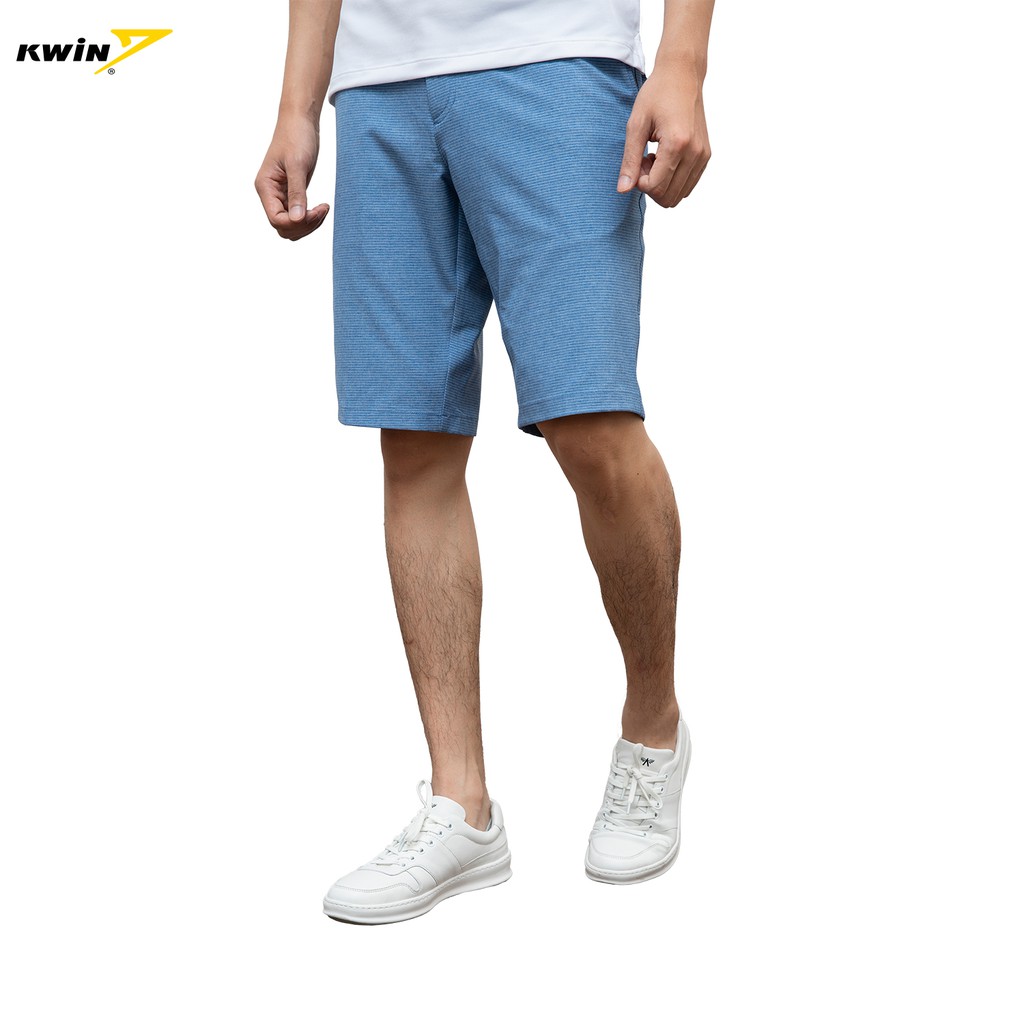 Quần short nam Kwin phom dáng regular fit suông nhẹ, chất co giãn chống nhăn KSO006S1