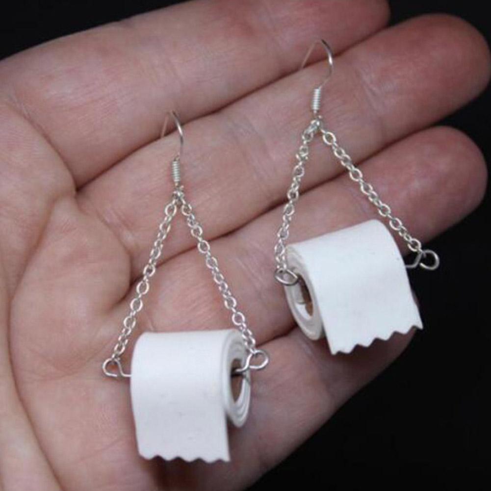 Bông Tai Hình Cuộn Giấy Vệ Sinh Vui Nhộn Độc Đáo Sáng Tạo V9G2
