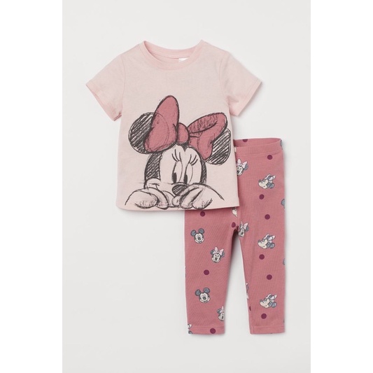 Bộ mickey quần hồng dài vợt sale