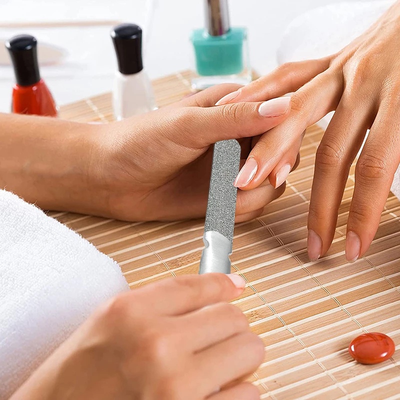Cây Giũa Móng Tay Hai Mặt Bằng Thép Không Gỉ Chống Trượt Tiện Dụng