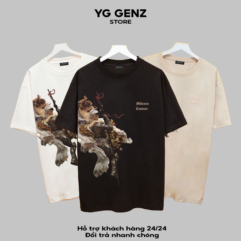 Áo thun MIKECO Chiến Binh YGGENZ shop , Áo thun unisex nam nữ from rộng oversize chất liệu cotton 100%