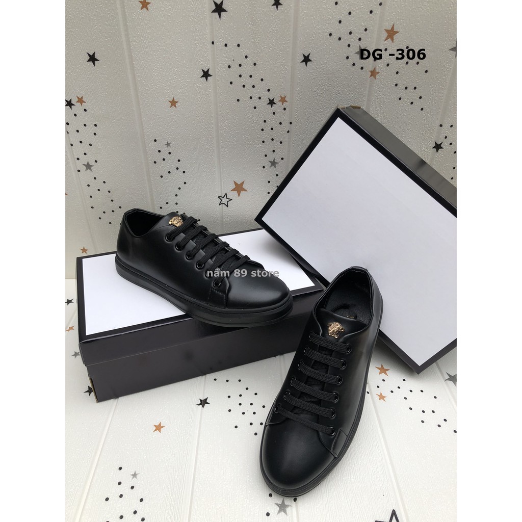 { CÓ CLIP } PHỐI ĐỒ CỰC CHẤT GIÀY NAM CÓ DÂY, DA ĐEN NGUYÊN TẤM - ĐẾ CAO SU GẦM KẺ ĐỎ MÃ DG -306h HÀNG VIỆT NAM BH 12T