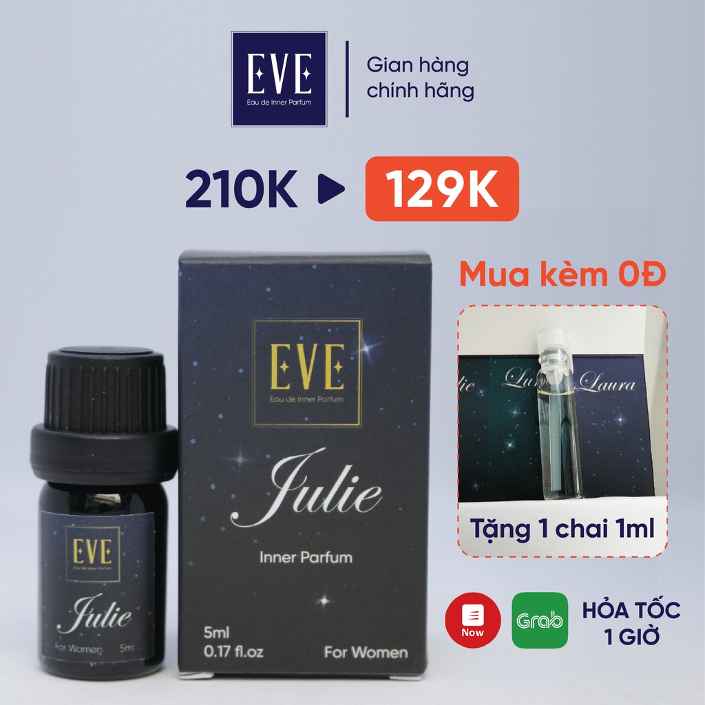 Nước Hoa Cô Bé Bím JULIE 5ml Lưu Hương Thơm Lâu - Nước Hoa Vùng Kín Nữ Chính Hãng EVE Eau de Parfum