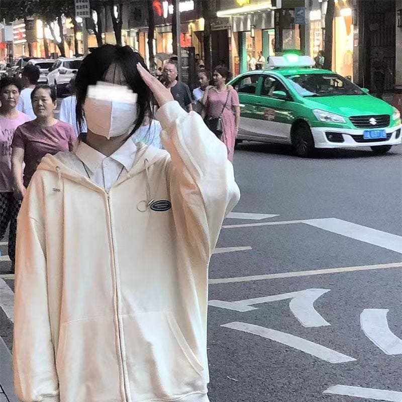 (Order) Áo khoác nỉ mỏng ulzzang của nữ màu vàng in hình trái tim đỏ màu hồng đào xinh xắn