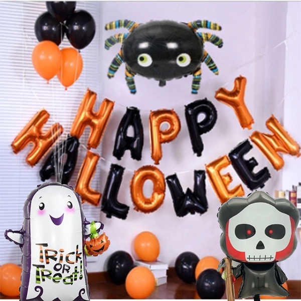 Bong bong trang trí Halloween, bí ngô, con ma, phù thủy,...
