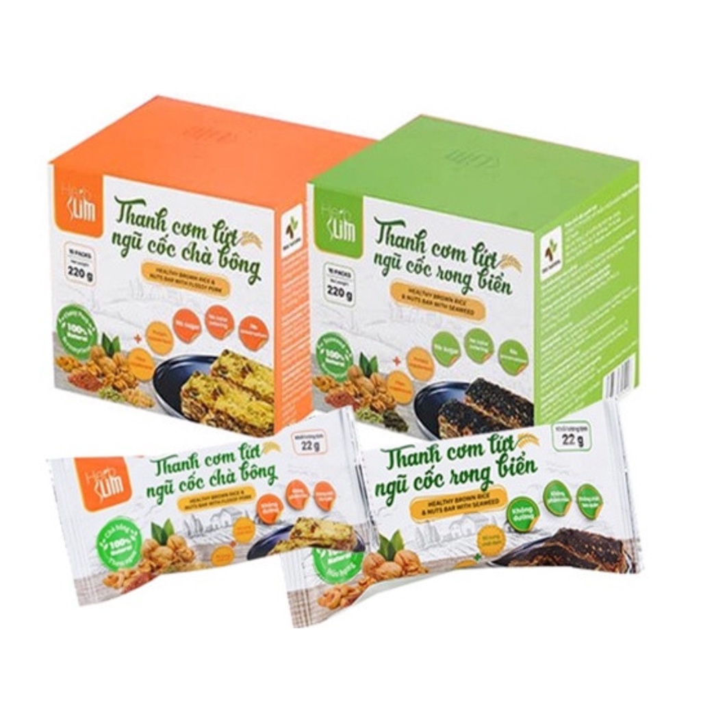 Thanh cơm lứt bổ sung dinh dưỡng Herb Slim - Full Hộp (10 gói)