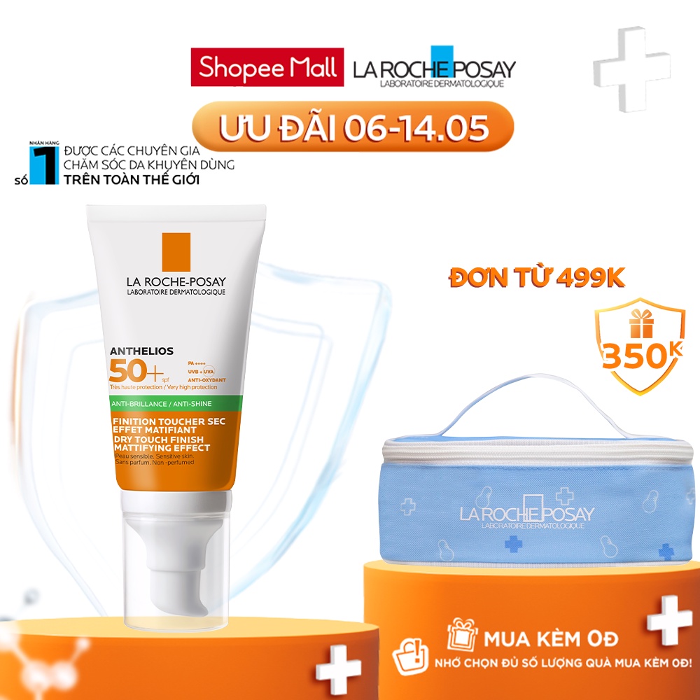 Kem chống nắng giúp kiểm soát bóng nhờn &amp; bảo vệ da trước tia UVB UVA SPF 50+ La Roche-Posay Anthelios XL Dry Touch 50ml