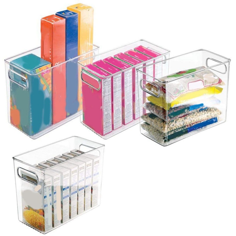Set 4 Thùng Nhựa Đựng Thực Phẩm Đông Lạnh Có Tay Cầm Tiện Dụng