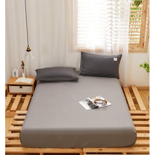 Bộ Drap Giường Và Vỏ Gối Cotton Tici Cao Cấp - Đủ Màu - Gra gối Hàn Quốc - Grap lẻ + 2 vỏ gối | BigBuy360 - bigbuy360.vn