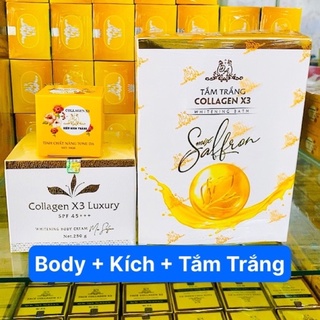 Combo Body Luxury + K.trắng X3 + T.trắng Collagen X3 Luxury Chính Hãng